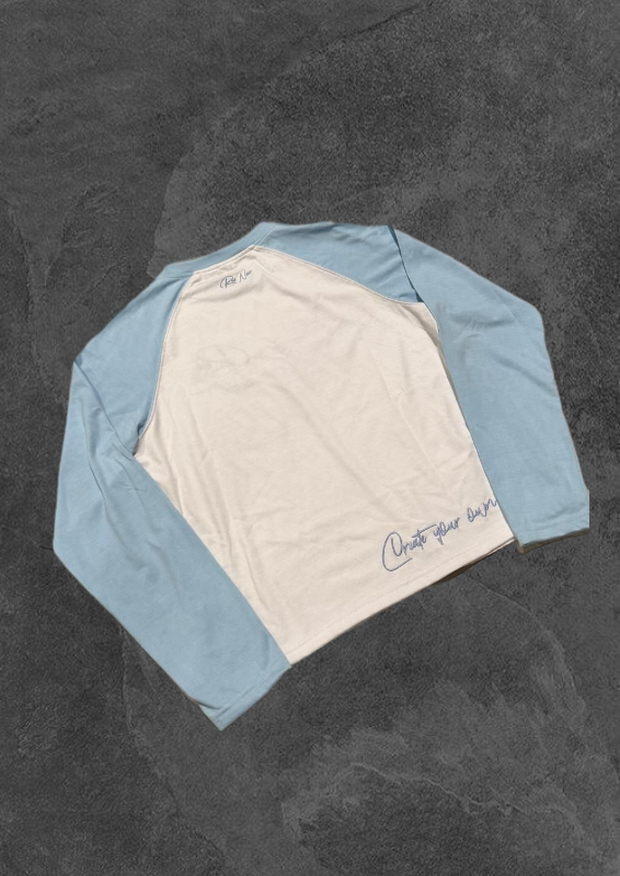 "Create your own Story" - Longsleeve Weiß/Blau